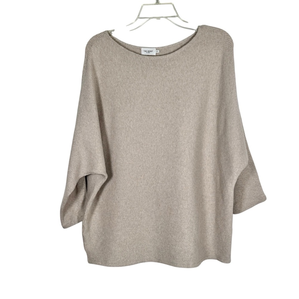 The Reset R Label Ribbed Pullover Linen Blend Top Sweater Size XL